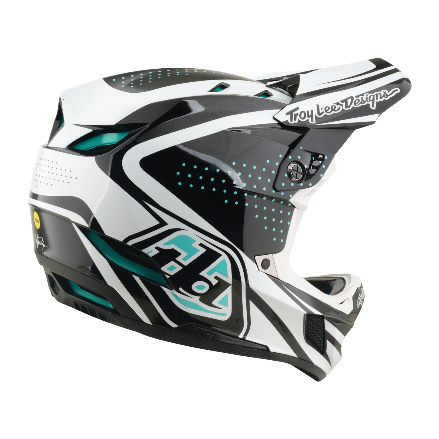 MTB-Helm TROY LEE DESIGNS D4 POLYACRYLITE MIPS THE LINE Charcoal/Weiß