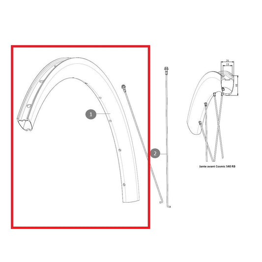 Felge Hinten MAVIC COSMIC S40 RB