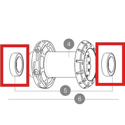 KIT 2 LAGER MAVIC ID360 17X28X7 + GEWELLTE UNTERLEGSCHEIBE 110N + EDELSTAHLCLIP