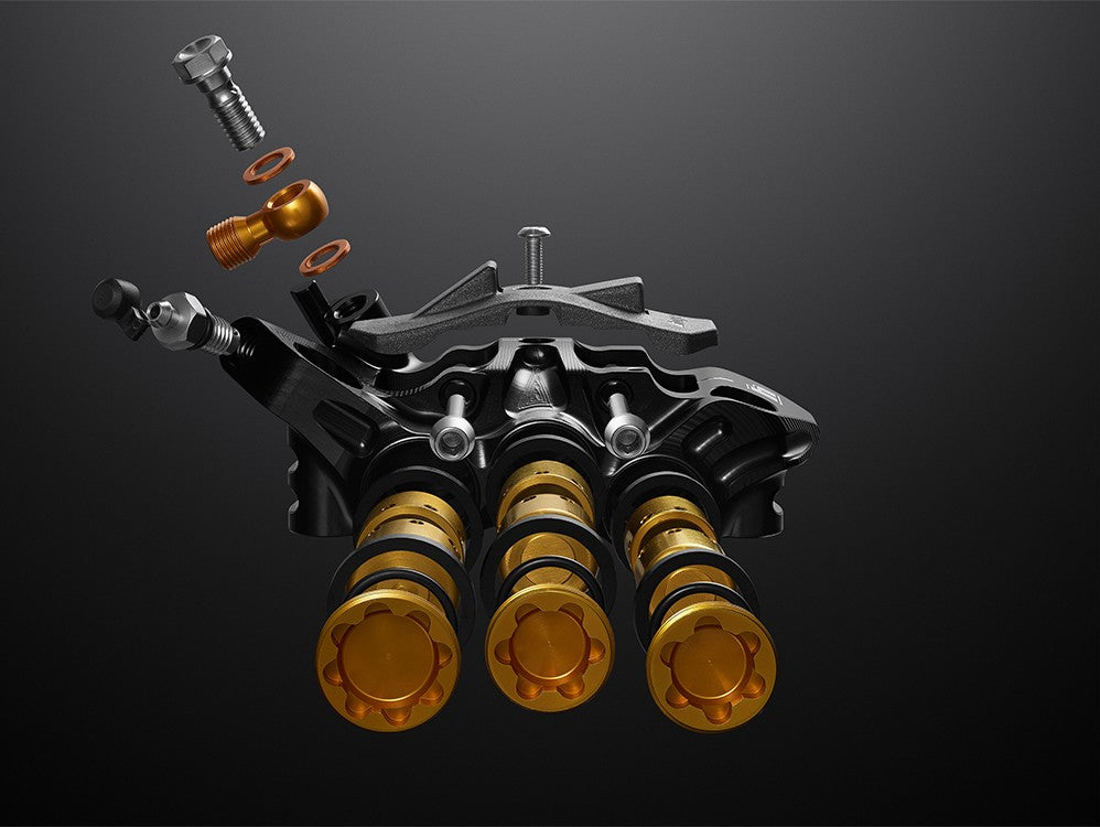 Paire de Freins HOPE TECH 4 EVO V6Ti Durite Aviation - Edition Limitée Noir/Or