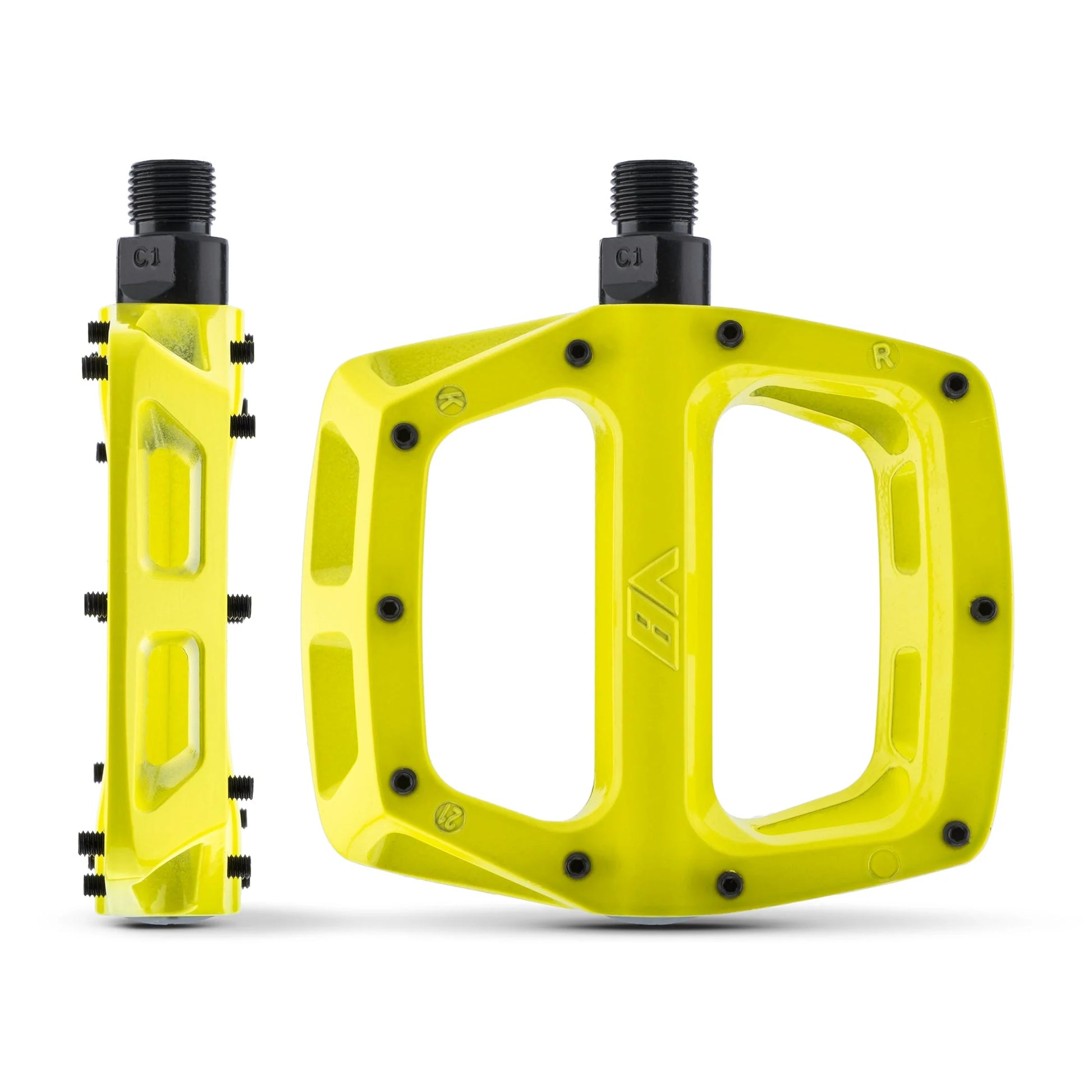 pedale neon gelb Pedale flach DMR V8 Gelb – Probikeshop