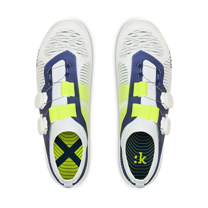 Rennradschuhe FIZIK VEGA CARBON Weiß/Blau/Gelb