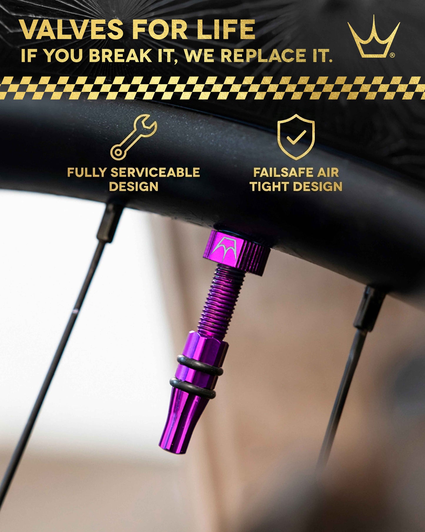 Tubeless-Ventile PEATY'S HOLESHOT FAST FLOW 60mm (x2) Petroleum