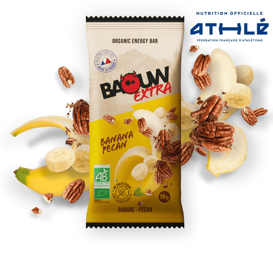 Energieriegel BAOUW BIO EXTRA Banane-Pekannuss (50g)