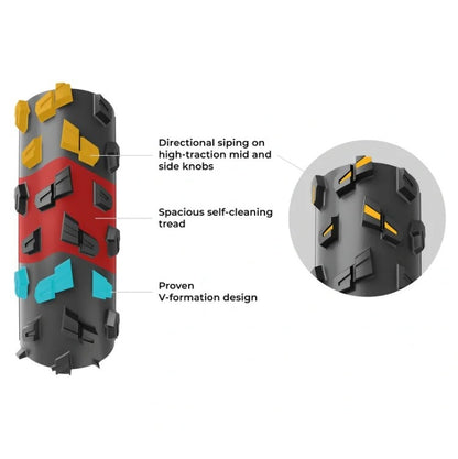 Reifen VITTORIA TERRENO T90 MUD Gravel Endurance 700x40c Tubeless Ready Faltbar Schwarz