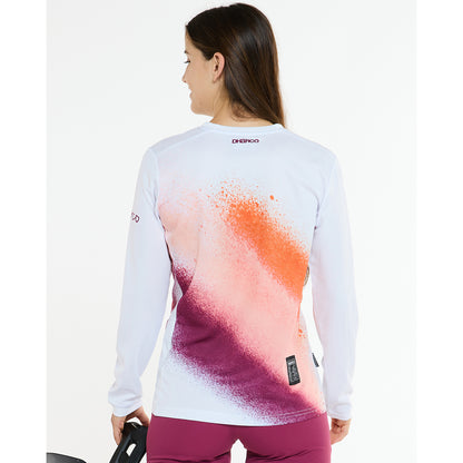 Trikot DHARCO GRAVITY FIREBIRD Langarm Damen Weiß/Orange