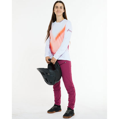 Trikot DHARCO GRAVITY FIREBIRD Langarm Damen Weiß/Orange