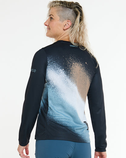 Trikot DHARCO GRAVITY GOLDEN STREAK Langarm Damen Schwarz/Blau