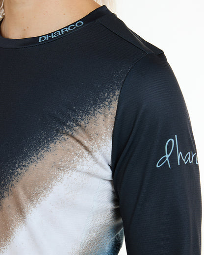 Trikot DHARCO GRAVITY GOLDEN STREAK Langarm Damen Schwarz/Blau
