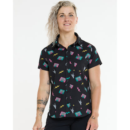 Technisches Hemd DHARCO TECH PARTY MIX TAPE Damen Schwarz