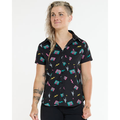 Technisches Hemd DHARCO TECH PARTY MIX TAPE Damen Schwarz
