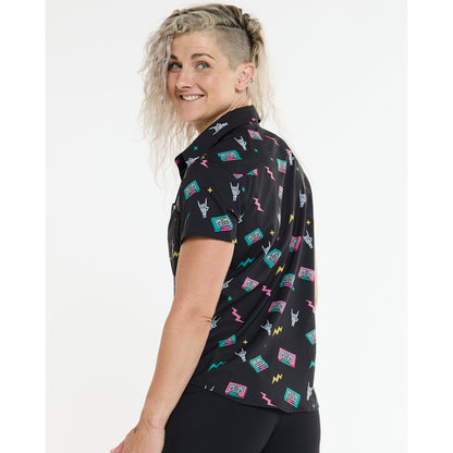 Technisches Hemd DHARCO TECH PARTY MIX TAPE Damen Schwarz