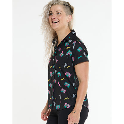 Technisches Hemd DHARCO TECH PARTY MIX TAPE Damen Schwarz