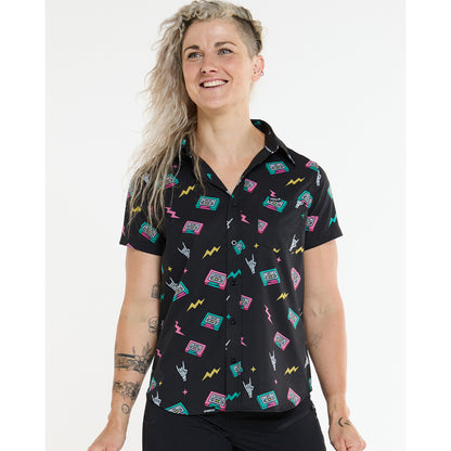 Technisches Hemd DHARCO TECH PARTY MIX TAPE Damen Schwarz