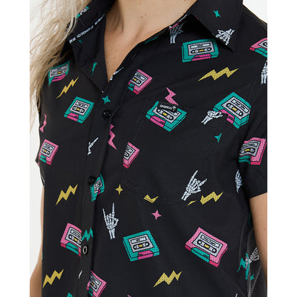 Technisches Hemd DHARCO TECH PARTY MIX TAPE Damen Schwarz