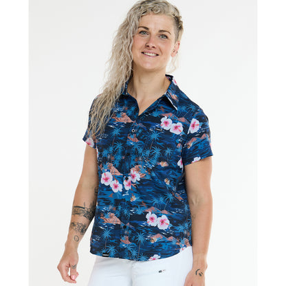 Technisches Hemd DHARCO TECH PARTY OASIS Damen Blau
