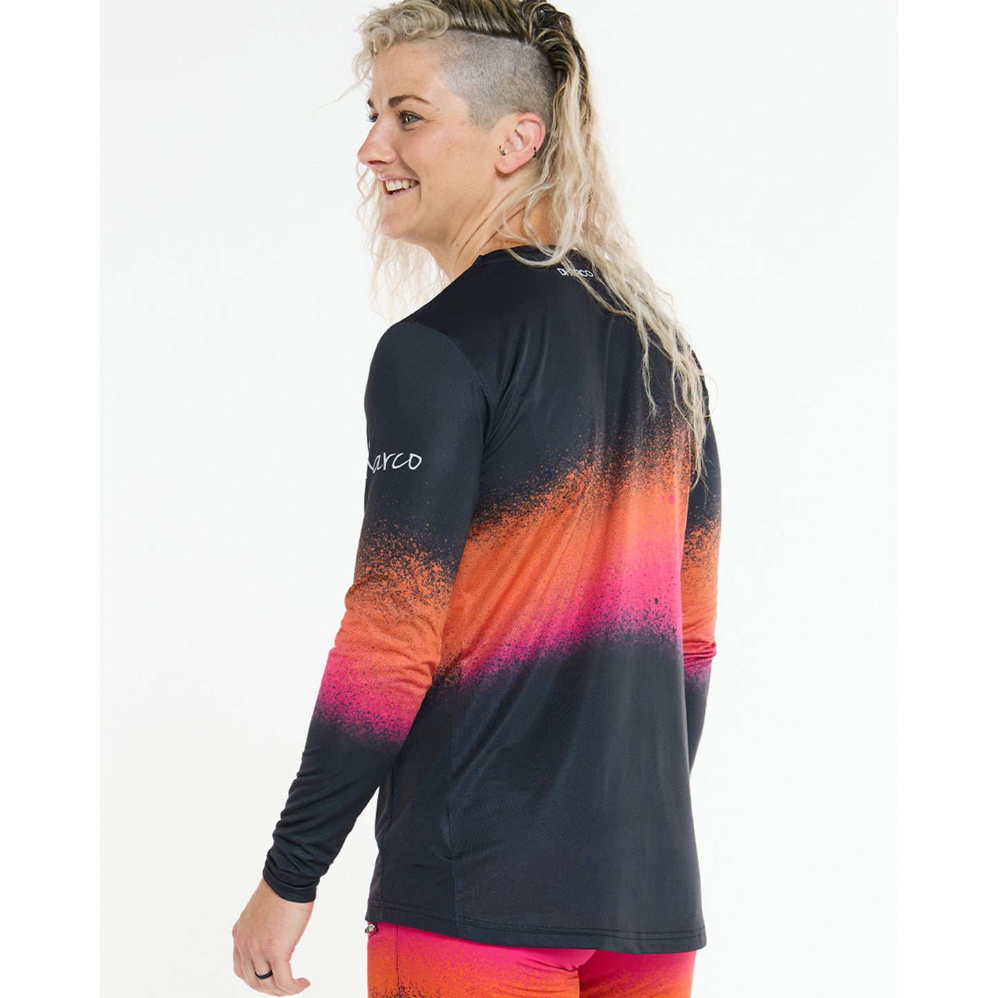 DHARCO RACE BLACK SNAKE Langarmtrikot Women Schwarz/Orange