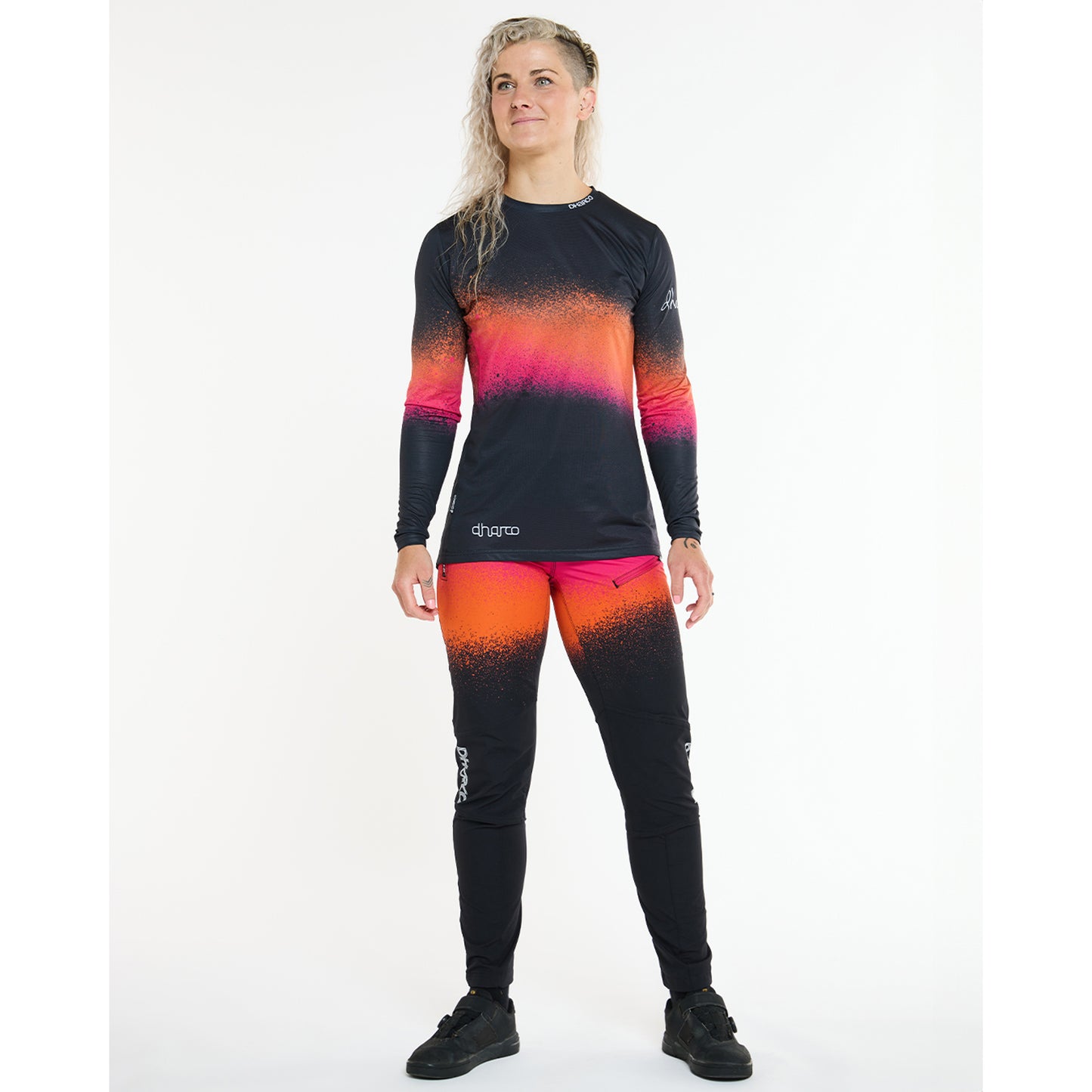 DHARCO RACE BLACK SNAKE Langarmtrikot Women Schwarz/Orange