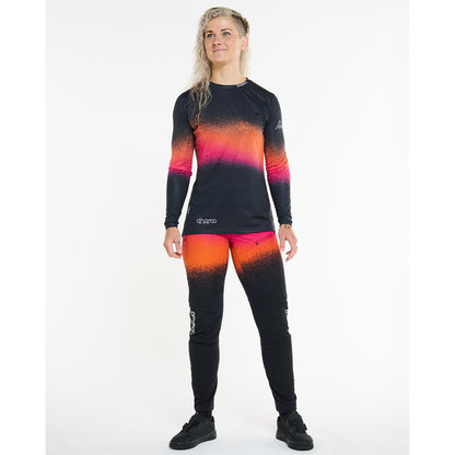 Trikot DHARCO RACE BLACK SNAKE Langarm Damen Schwarz/Orange