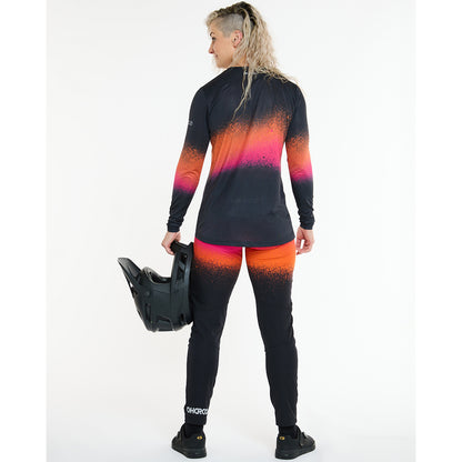 Trikot DHARCO RACE BLACK SNAKE Langarm Damen Schwarz/Orange