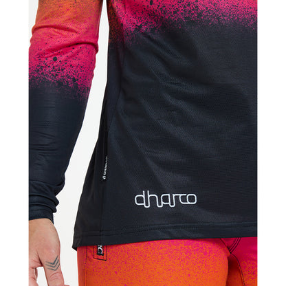 Trikot DHARCO RACE BLACK SNAKE Langarm Damen Schwarz/Orange