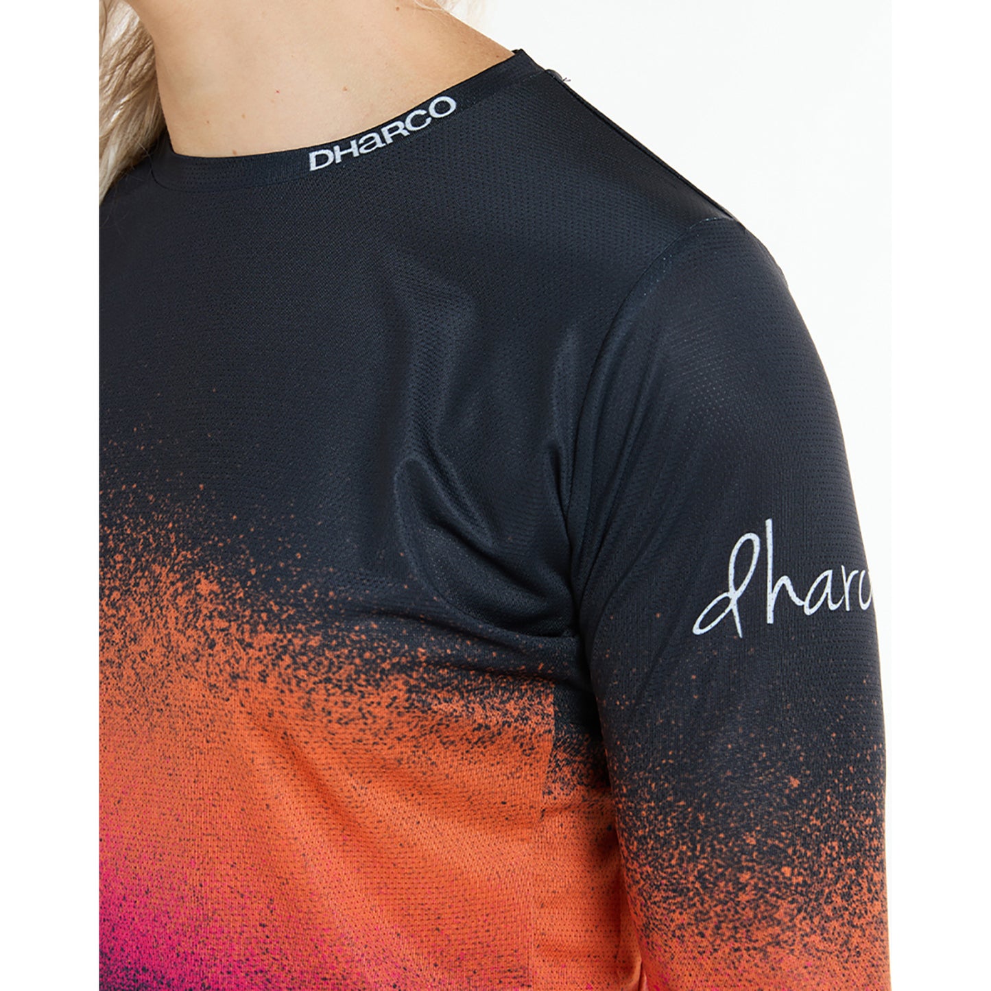 DHARCO RACE BLACK SNAKE Langarmtrikot Women Schwarz/Orange
