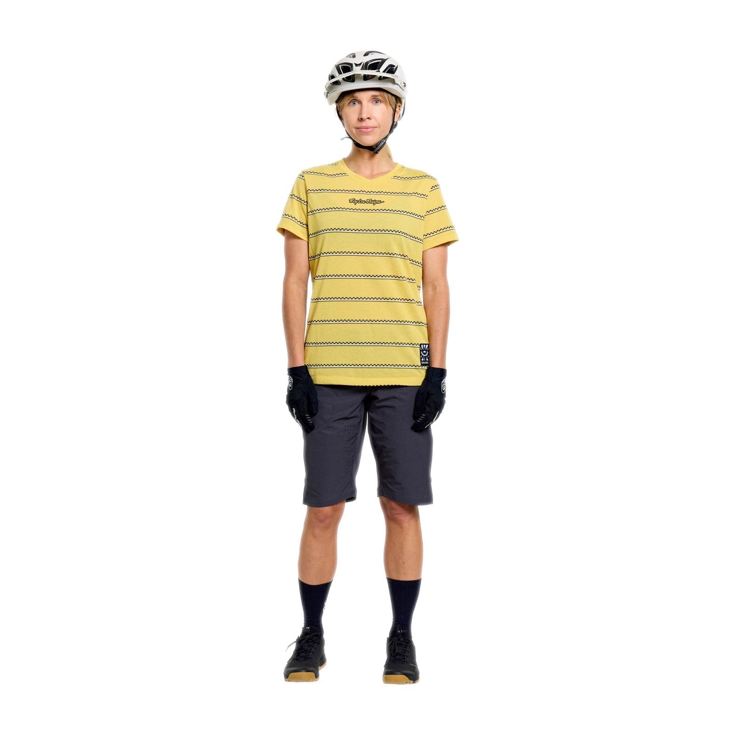 TROY LEE DESIGNS LILIUM RIDE CHECKED OUT Damen Kurzarm Trikot Gelb