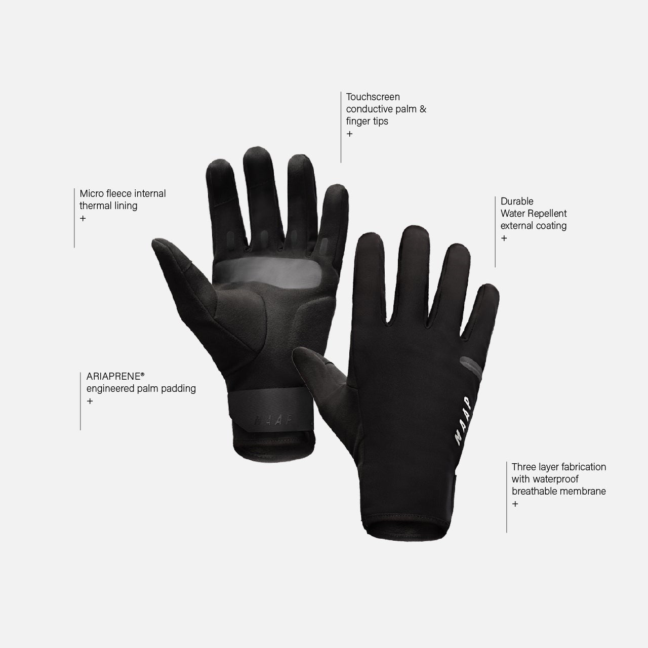 Handschuhe MAAP WINTER Schwarz