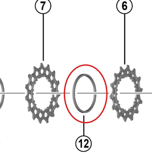 SHIMANO 12V Kassettenabstandshalter für Dura Ace und Ultegra 1,9mm