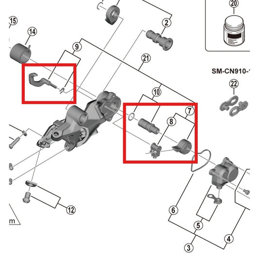 Stabilisator-Kit Gabelkopf SHIMANO RD-M8120/7120-SGS
