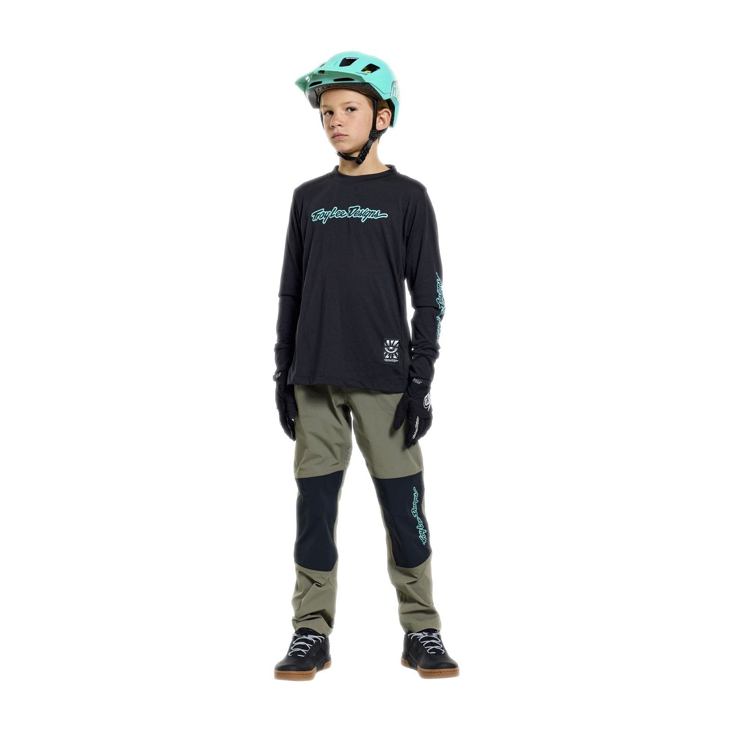 TROY LEE DESIGNS SKYLINE RIDE SIGNATURE Junior Langarm Trikot Schwarz/Grün