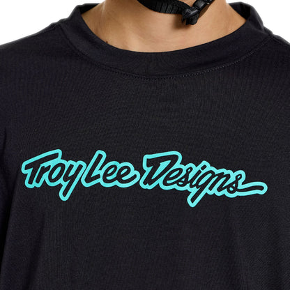 Trikot TROY LEE DESIGNS SKYLINE RIDE SIGNATURE Junior Kurzarm Schwarz/Türkis