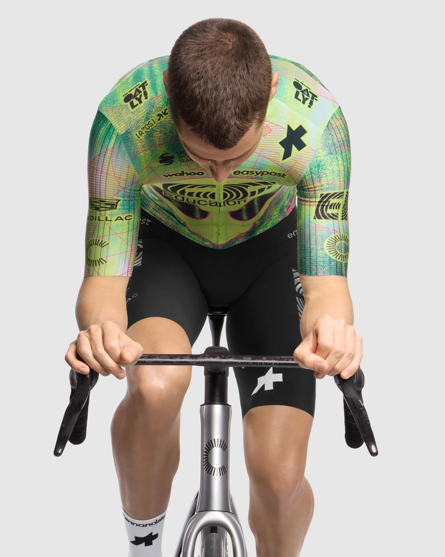 Trikot ASSOS EQUIPE RS S11 EDUCATION FIRST CLOSE ENCOUNTER Kurzarm Grün/Gelb