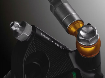 HOPE TECH 4 EVO V6Ti Bremsenpaar mit Stahlflex-Bremsleitung – limitierte Edition Schwarz/Gold