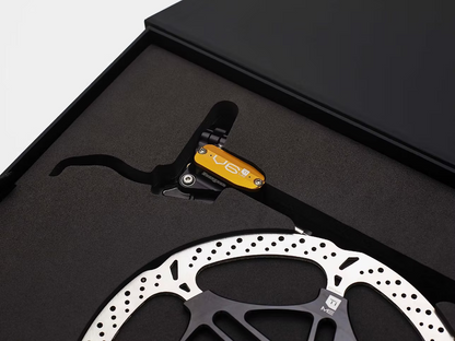 HOPE TECH 4 EVO V6Ti Bremsenpaar mit Stahlflex-Bremsleitung – limitierte Edition Schwarz/Gold