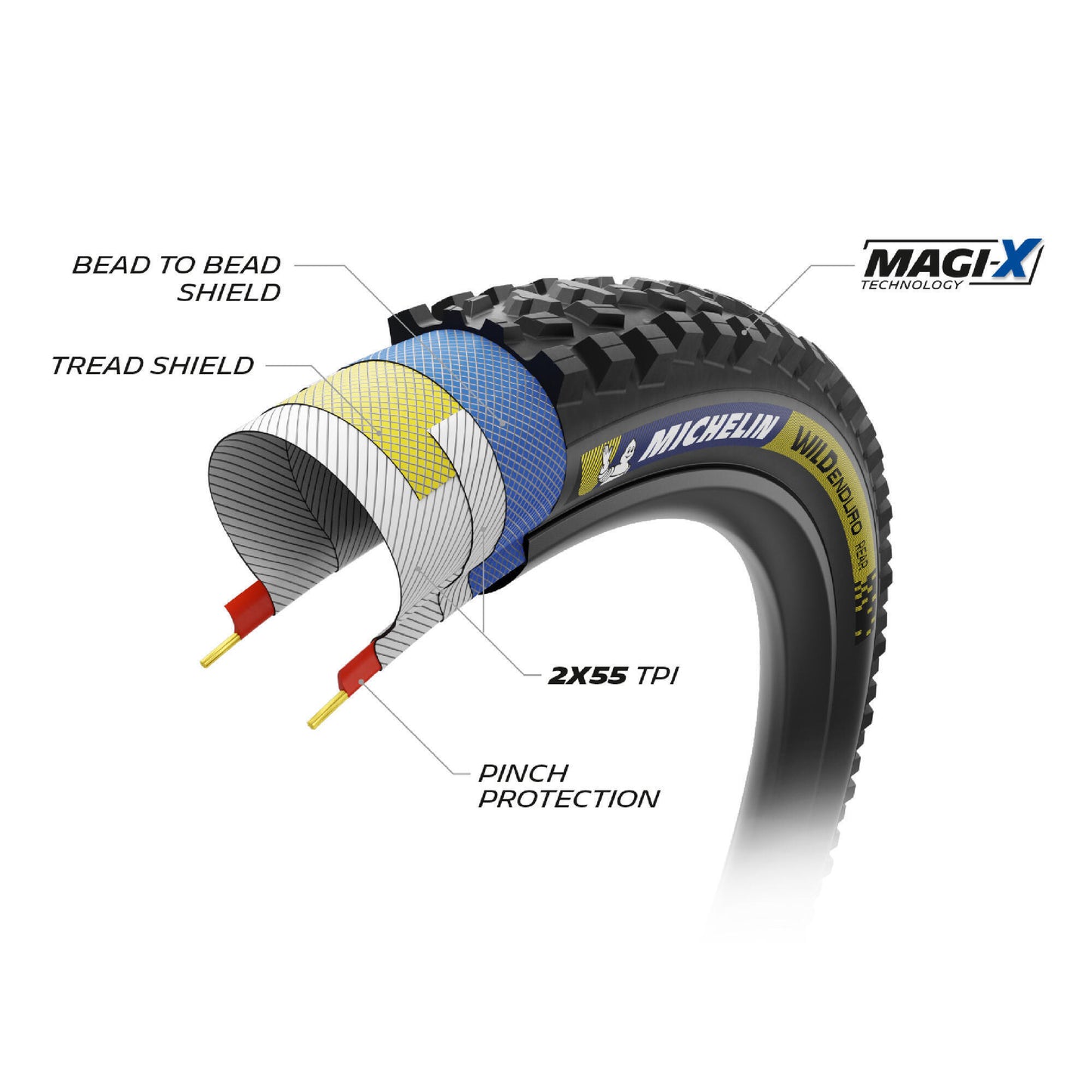 Reifen MICHELIN WILD ENDURO REAR Racing Line Dark 29x2.40 Tubeless Ready Weich