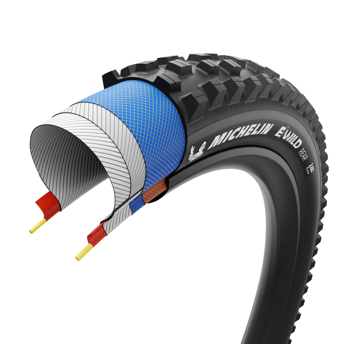MICHELIN E-WILD REAR Performance Line 27.5x2.60 Tubeless Ready Reifen Weich Schwarz
