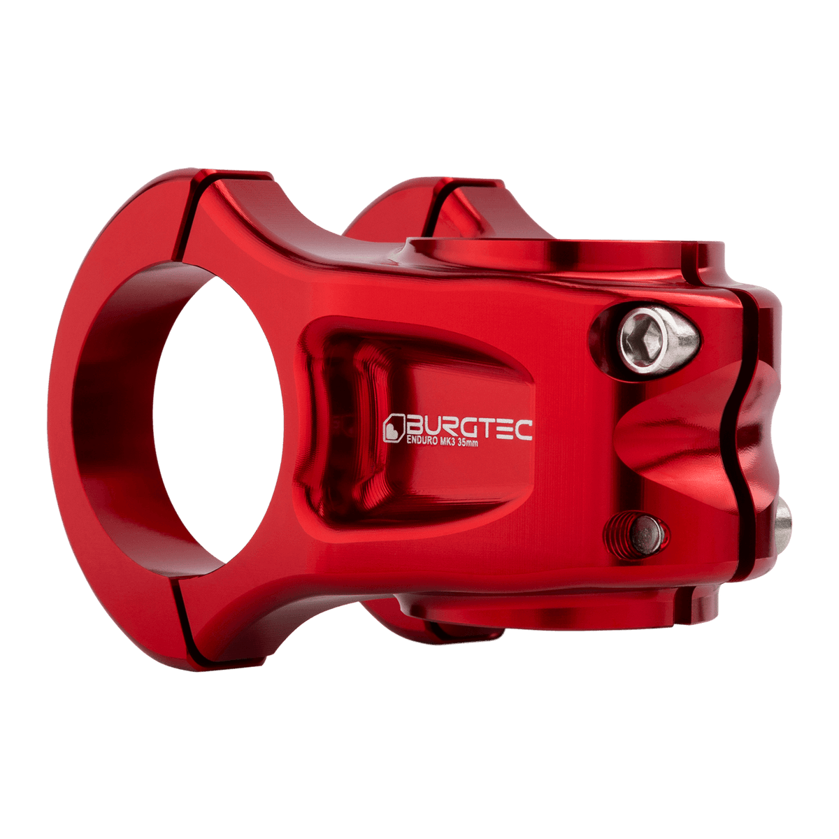 BURGTEC ENDURO MK3 Vorbau in Rot — Dreiviertelansicht von hinten