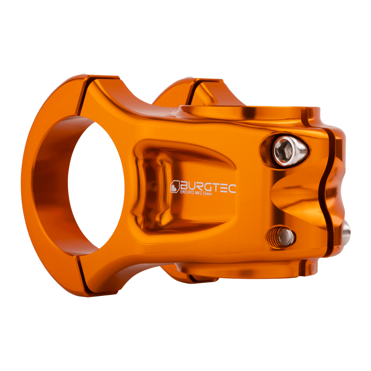 BURGTEC ENDURO MK3 Vorbau in Orange — Dreiviertelansicht von hinten
