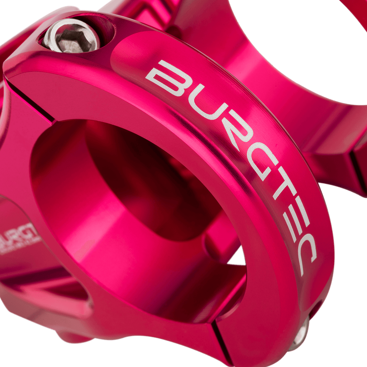 BURGTEC ENDURO MK3 Vorbau in Rosa — Detail der Lenkerklemmung