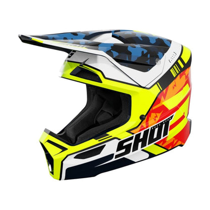 BMX-Helm SHOT FURIOUS Junior Flash Blue Neon Yellow Glossy