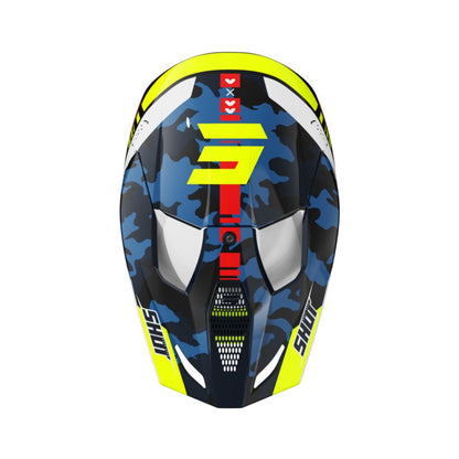 BMX-Helm SHOT FURIOUS Junior Flash Blue Neon Yellow Glossy