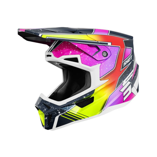 BMX-Helm SHOT LITE Racing Blue Neon Yellow Pearly