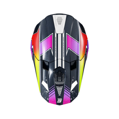 BMX-Helm SHOT LITE Racing Blue Neon Yellow Pearly
