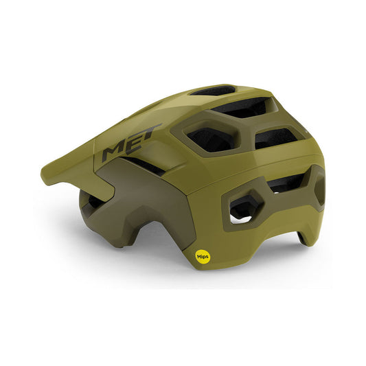 MET REVO MIPS MTB-Helm in Blau/Grün — Ansicht von links
