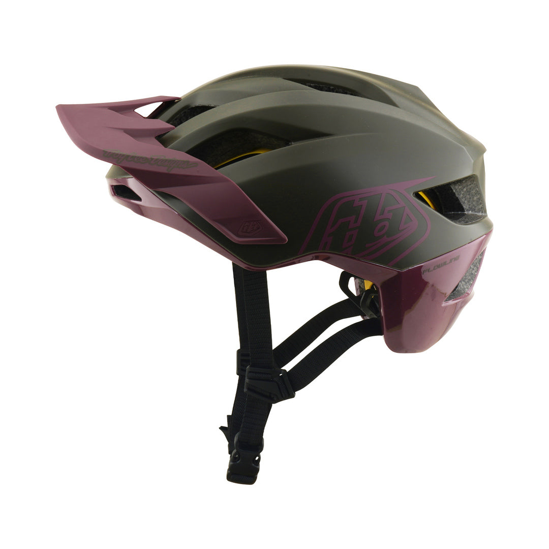 TROY LEE DESIGNS MTB-Helm FLOWLINE POINT MIPS Grau/Pflaumenfarben — Produktansicht