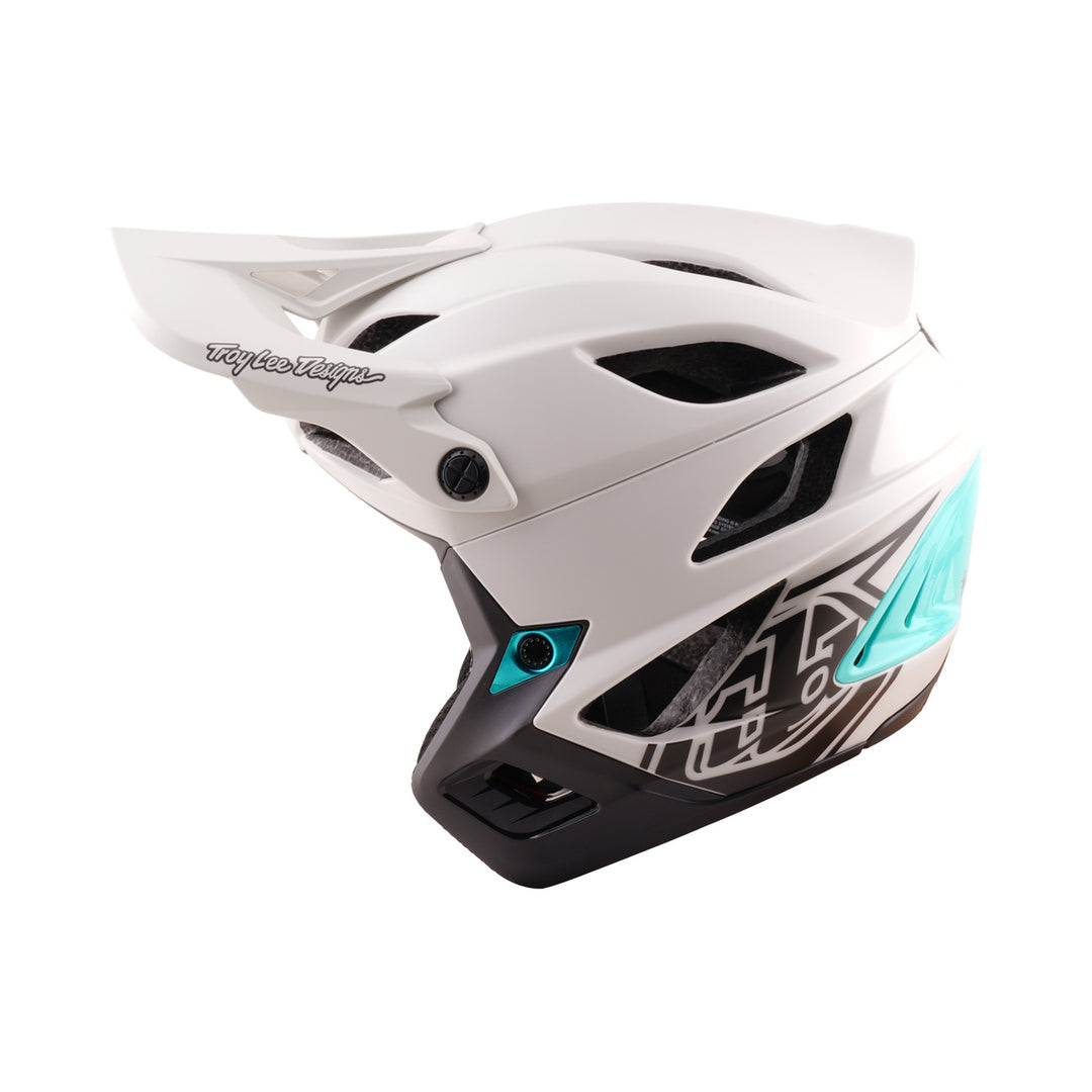 TROY LEE DESIGNS MTB-Helm STAGE STUNT DRONE PUMICE Grau/Grün — Produktansicht
