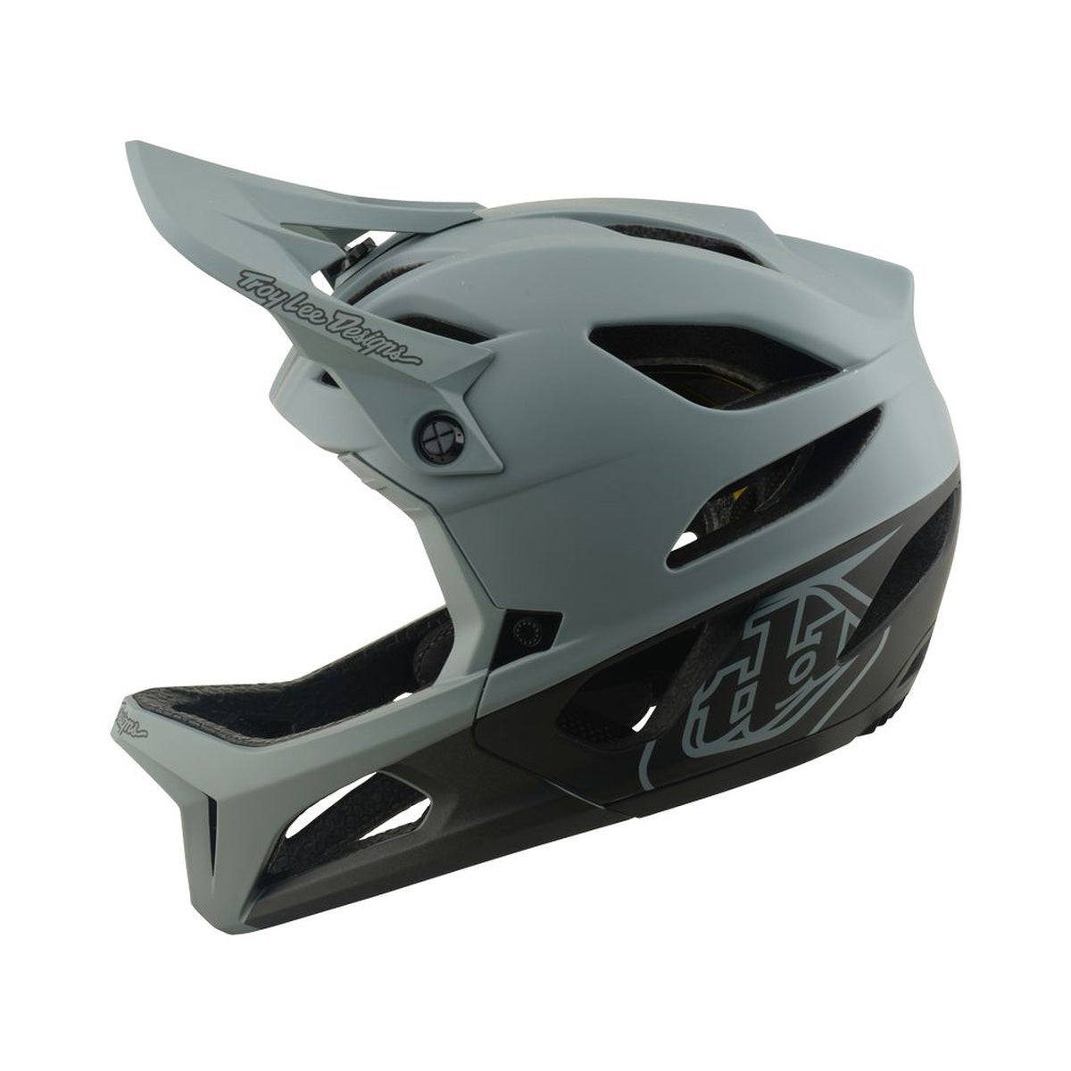 TROY LEE DESIGNS STAGE MIPS MTB-Helm in Grau/Schwarz — Produktansicht