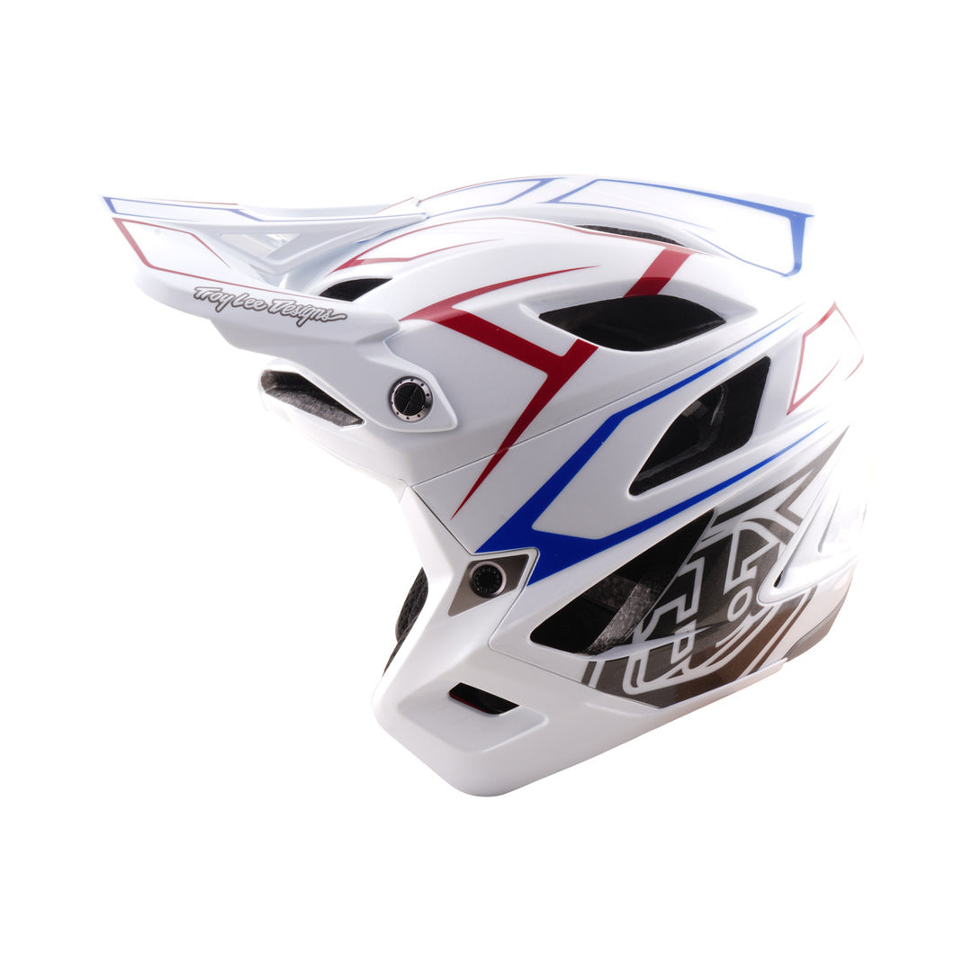 TROY LEE DESIGNS MTB-Helm STAGE STUNT PINSTRIPE Weiß — Produktansicht