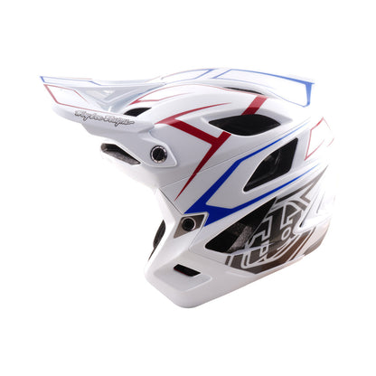TROY LEE DESIGNS MTB-Helm STAGE STUNT PINSTRIPE Weiß — Produktansicht